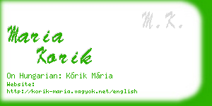 maria korik business card